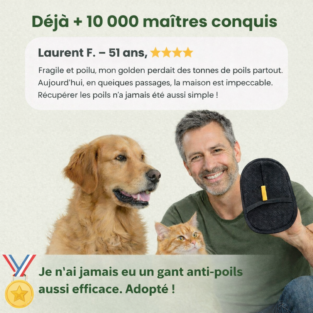 CleanTouch - Gant Anti-Poils Réutilisable & Écologique