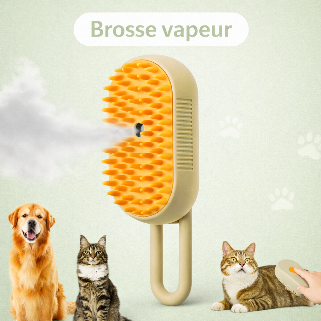 PoilClean Vapeur : La brosse vapeur anti-poils pour chat et chien