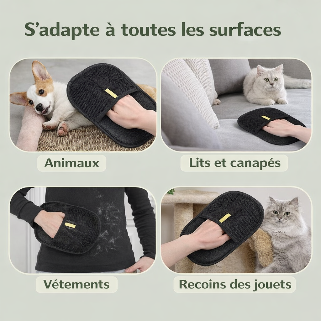 CleanTouch -  Gant Anti-Poils Réutilisable & Écologique